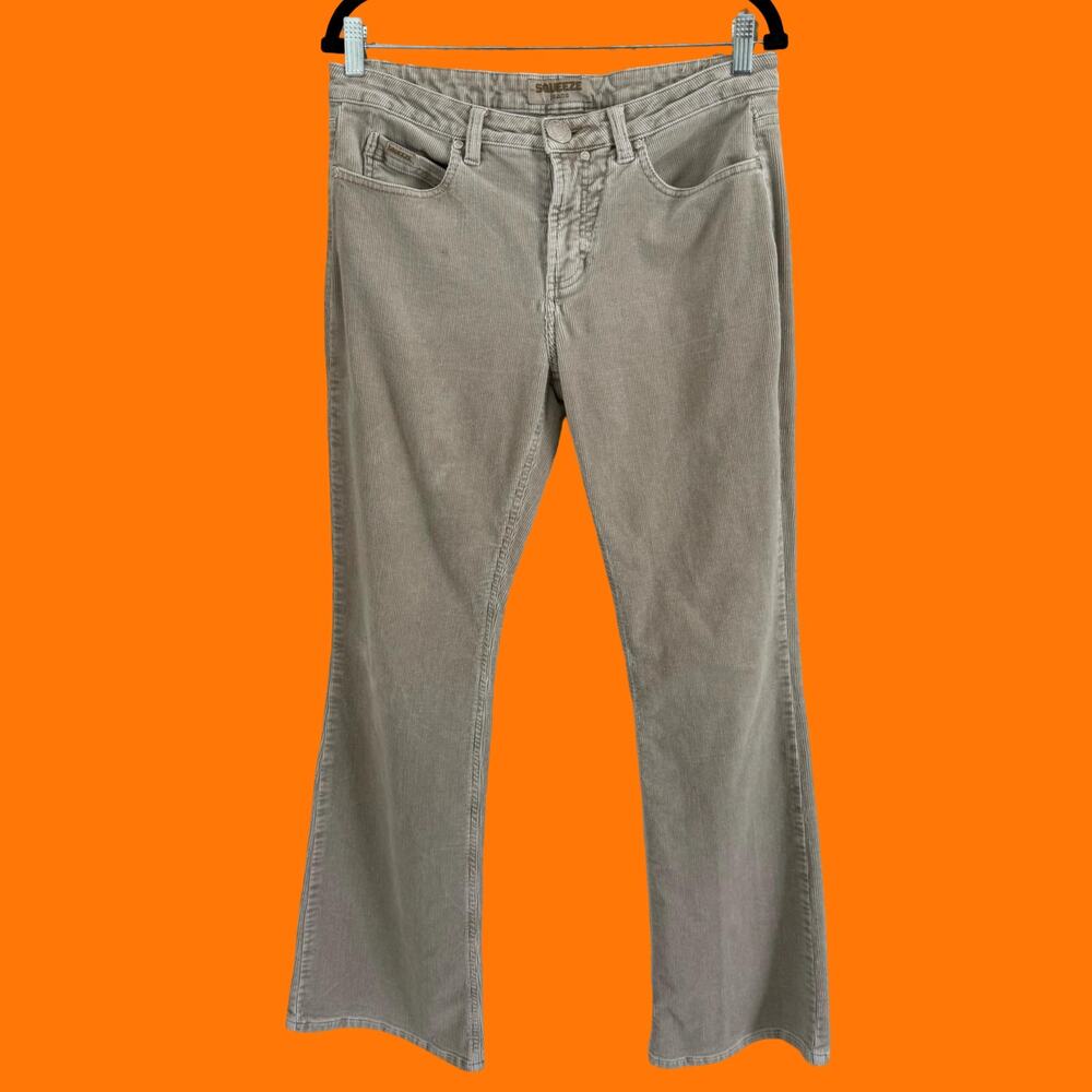 90's 00's vintage taupe corduroy y2k flare pants Size 11/12 squeeze jeans